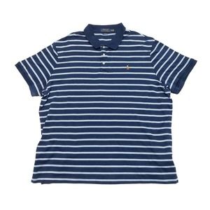 Polo Ralph Lauren Shirt Short Sleeve SizeXXL Blue Striped With Pony Cotton Men's